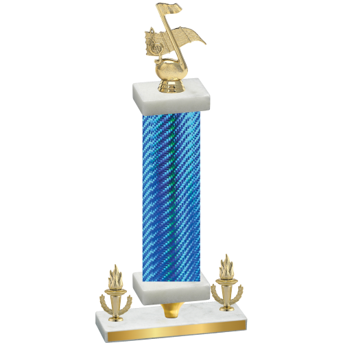 Premium Single Blue Carbon Fiber Victory Music Trophy