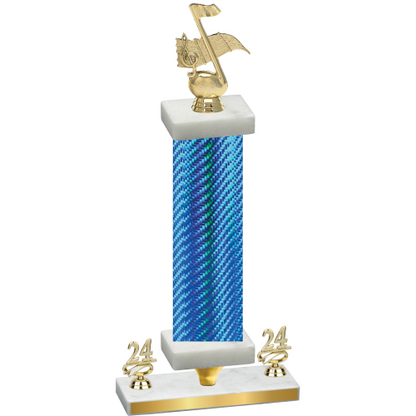 Premium Single Blue Carbon Fiber Year Music Trophy