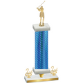 Premium Single Blue Carbon Fiber Second Place Golf Trophy