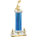 Premium Single Blue Carbon Fiber Victory Golf Trophy