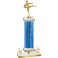 Premium Single Blue Carbon Fiber Third Place Karate Trophy