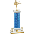 Premium Single Blue Carbon Fiber Year Karate Trophy