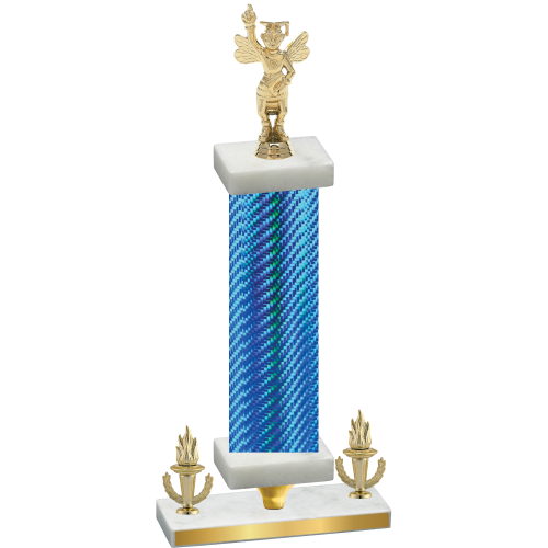 Premium Single Blue Carbon Fiber Victory Academics Trophy