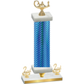 Premium Single Blue Carbon Fiber Second Place Academics Trophy