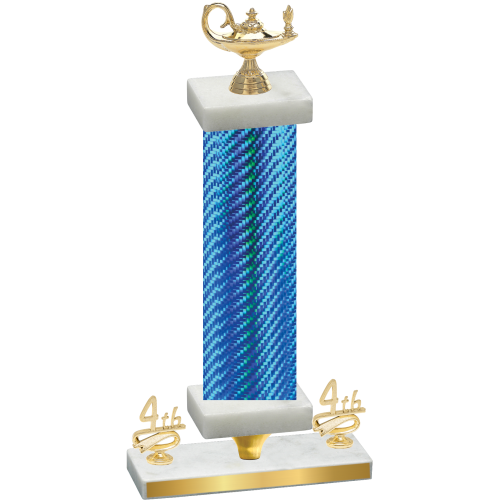Premium Single Blue Carbon Fiber Fourth Place Academics Trophy