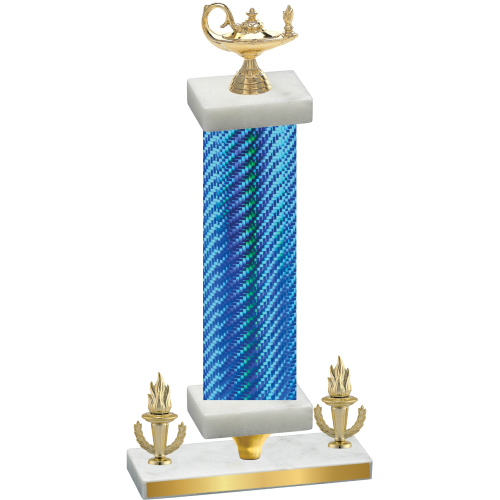 Premium Single Blue Carbon Fiber Victory Academics Trophy