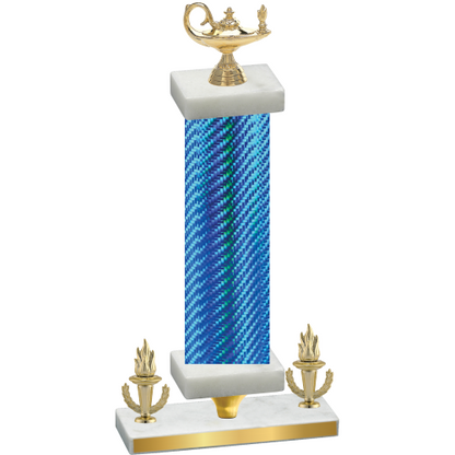 Premium Single Blue Carbon Fiber Victory Academics Trophy