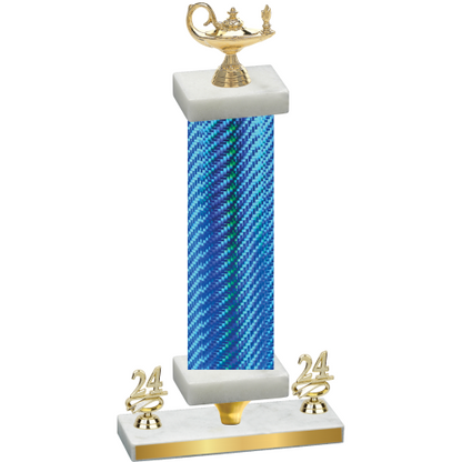 Premium Single Blue Carbon Fiber Year Academics Trophy