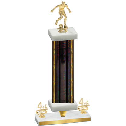 Premium Single Black Glacier Fourth Place Soccer Trophy