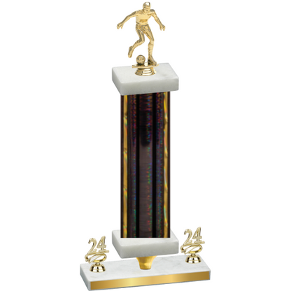Premium Single Black Glacier Year Soccer Trophy