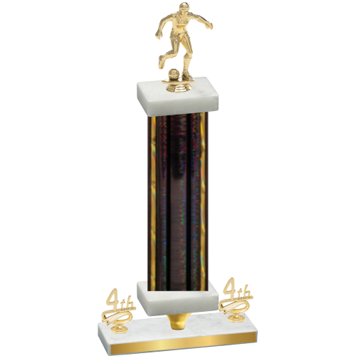 Premium Single Black Glacier Fourth Place Soccer Trophy