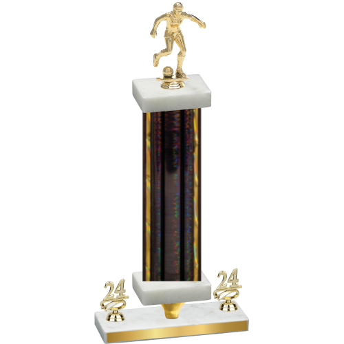Premium Single Black Glacier Year Soccer Trophy