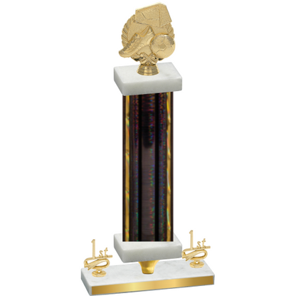 Premium Single Black Glacier First Place Soccer Trophy