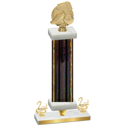 Premium Single Black Glacier Second Place Soccer Trophy