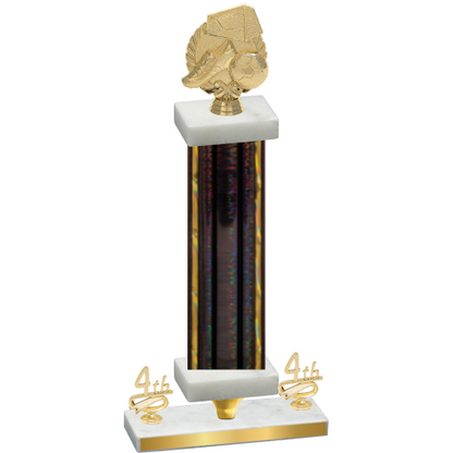 Premium Single Black Glacier Fourth Place Soccer Trophy