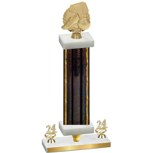 Premium Single Black Glacier Year Soccer Trophy
