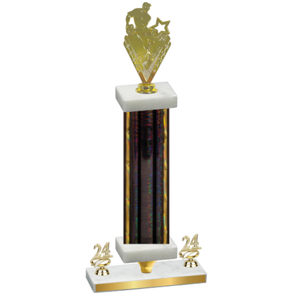 Premium Single Black Glacier Year Rugby Trophy