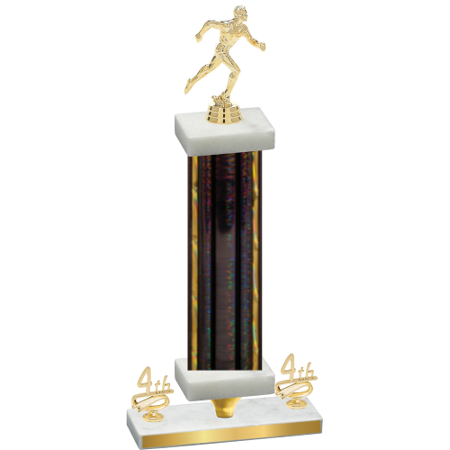 Premium Single Black Glacier Fourth Place Running Trophy