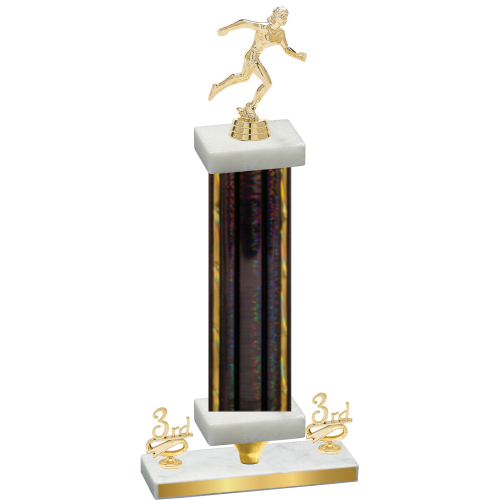 Premium Single Black Glacier Third Place Running Trophy