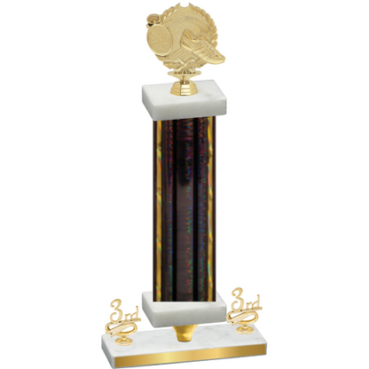 Premium Single Black Glacier Third Place Running Trophy