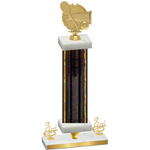 Premium Single Black Glacier Third Place Tennis Trophy