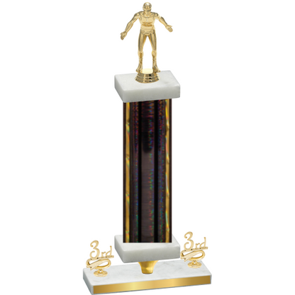 Premium Single Black Glacier Third Place Wrestling Trophy