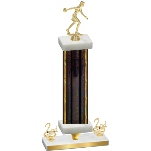 Premium Single Black Glacier Second Place Bowling Trophy