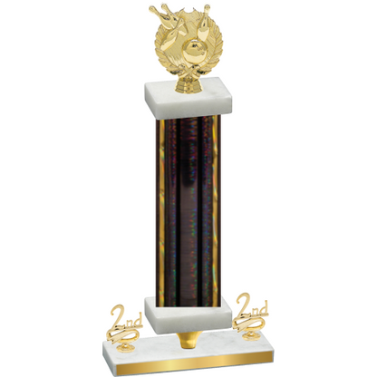 Premium Single Black Glacier Second Place Bowling Trophy