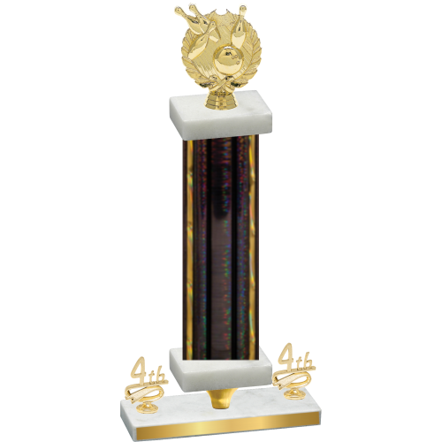 Premium Single Black Glacier Fourth Place Bowling Trophy