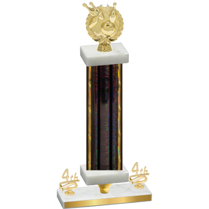 Premium Single Black Glacier Fourth Place Bowling Trophy
