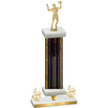 Premium Single Black Glacier Fourth Place Volleyball Trophy