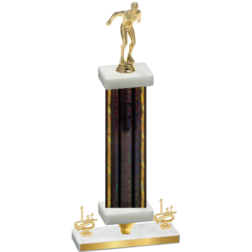 Premium Single Black Glacier First Place Swimming Trophy