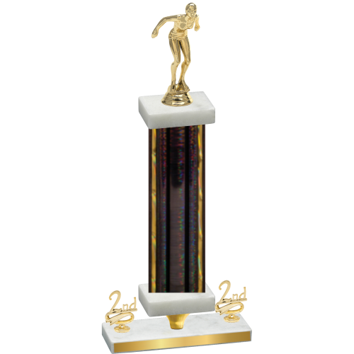 Premium Single Black Glacier Second Place Tennis Trophy