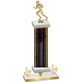 Premium Single Black Glacier Fourth Place Football Trophy