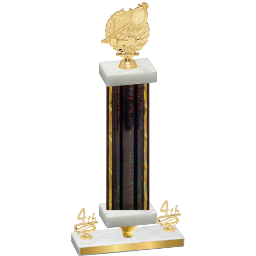 Premium Single Black Glacier Fourth Place Swimming Trophy