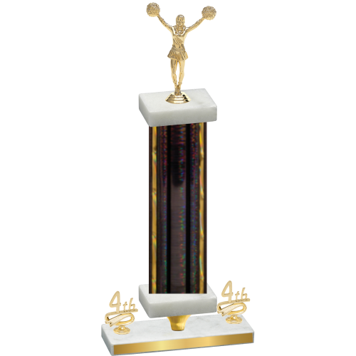 Premium Single Black Glacier Fourth Place Cheerleading Trophy