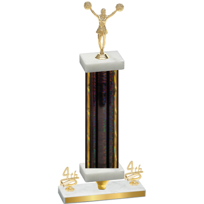 Premium Single Black Glacier Fourth Place Cheerleading Trophy