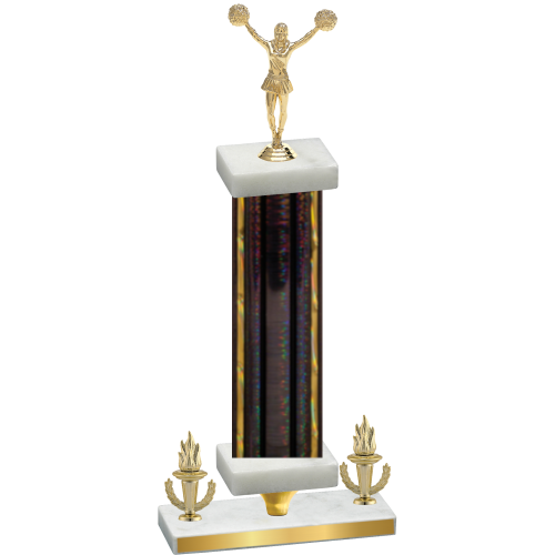 Premium Single Black Glacier Victory Cheerleading Trophy
