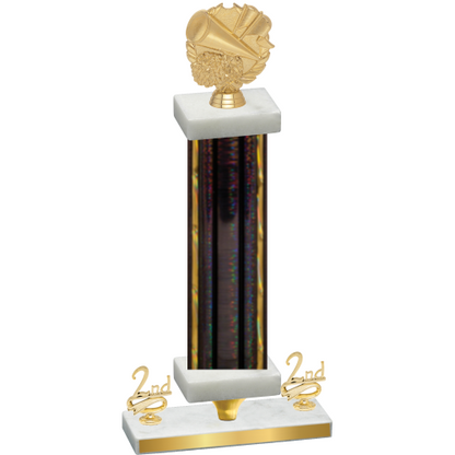 Premium Single Black Glacier Second Place Cheerleading Trophy