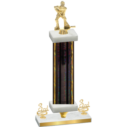 Premium Single Black Glacier Third Place Hockey Trophy