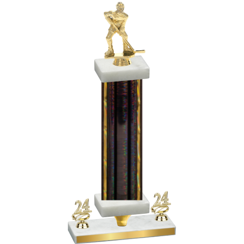 Premium Single Black Glacier Year Hockey Trophy