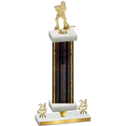 Premium Single Black Glacier Year Hockey Trophy