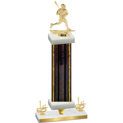 Premium Single Black Glacier First Place Lacrosse Trophy