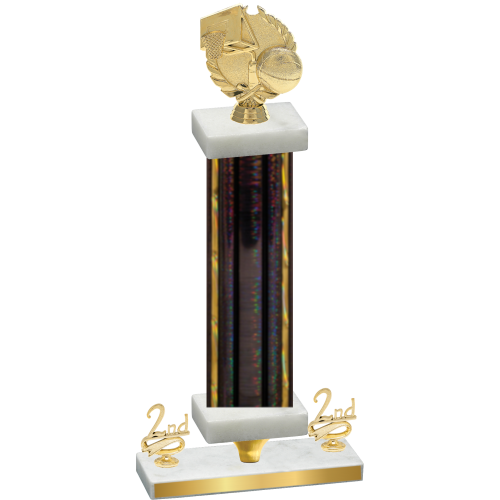 Premium Single Black Glacier Second Place Basketball Trophy