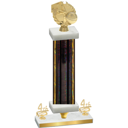 Premium Single Black Glacier Fourth Place Basketball Trophy