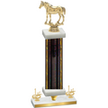Premium Single Black Glacier First Place Horses Trophy