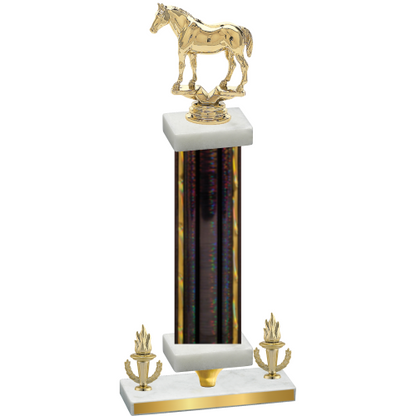 Premium Single Black Glacier Victory Horses Trophy