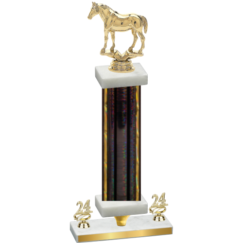 Premium Single Black Glacier Year Horses Trophy