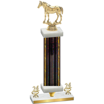 Premium Single Black Glacier Year Horses Trophy