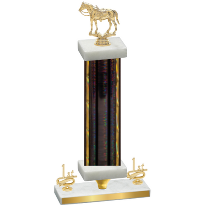 Premium Single Black Glacier First Place Horses Trophy